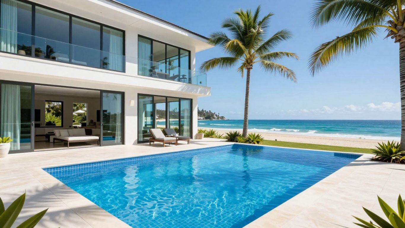 Luxury Gold Coast holiday house with pool and ocean view.