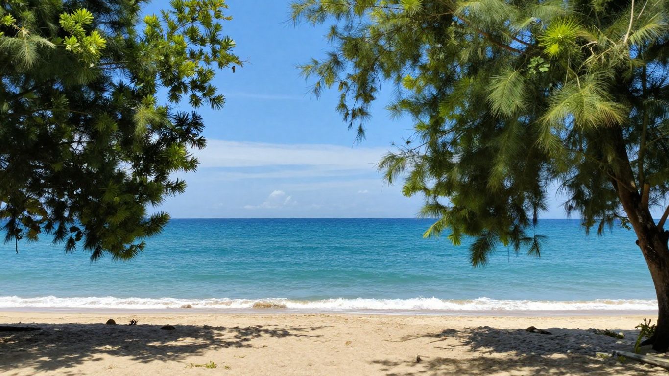 Oaks Hervey Bay coastal getaway with ocean and trees.