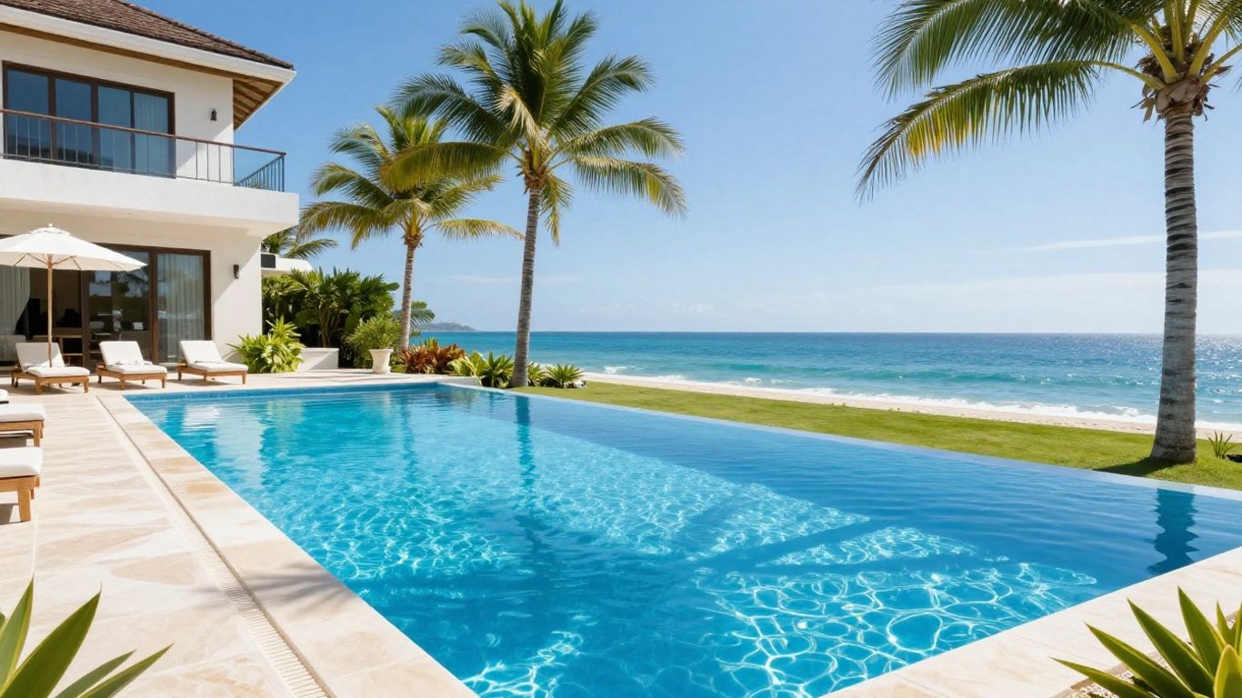 Luxury Gold Coast holiday home with pool and ocean view.
