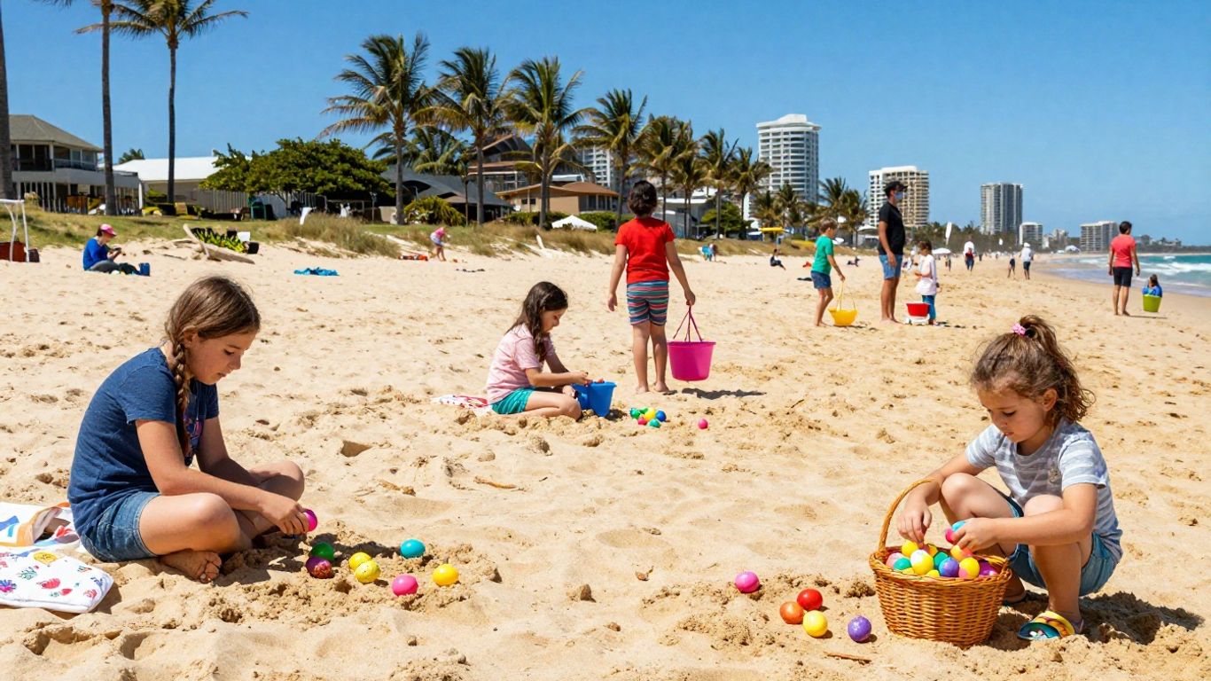 Easter holiday fun on the Gold Coast beaches.
