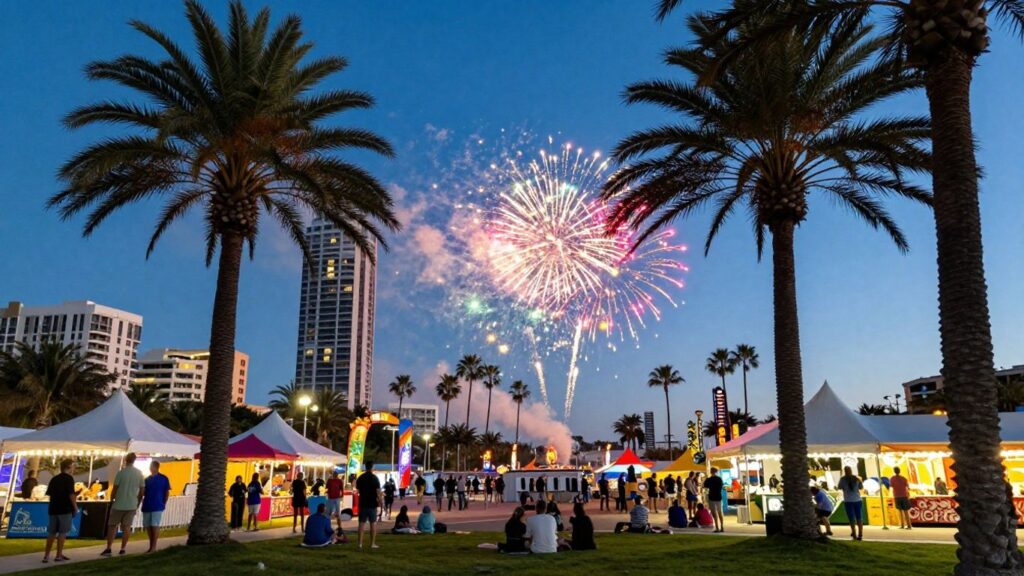 Gold Coast Ekka holiday fireworks and beach fun.