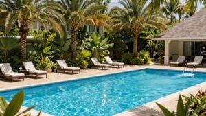 Oaks Sunshine Coast Oasis Resort pool and palm trees